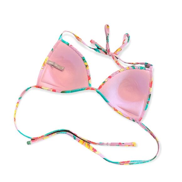 Aerie Bikini Swim Top Tropical Print padded for lift  like new Condition M - Picture 4 of 5